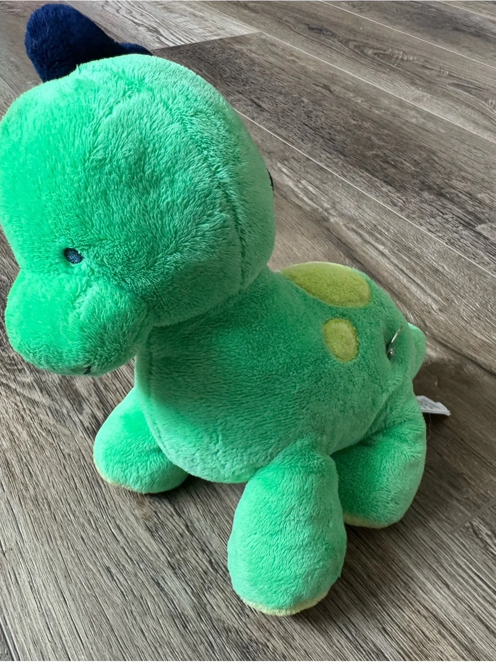 🦖Carter's Bright Green Plush Dinosaur with Yellow Spots - Music Box